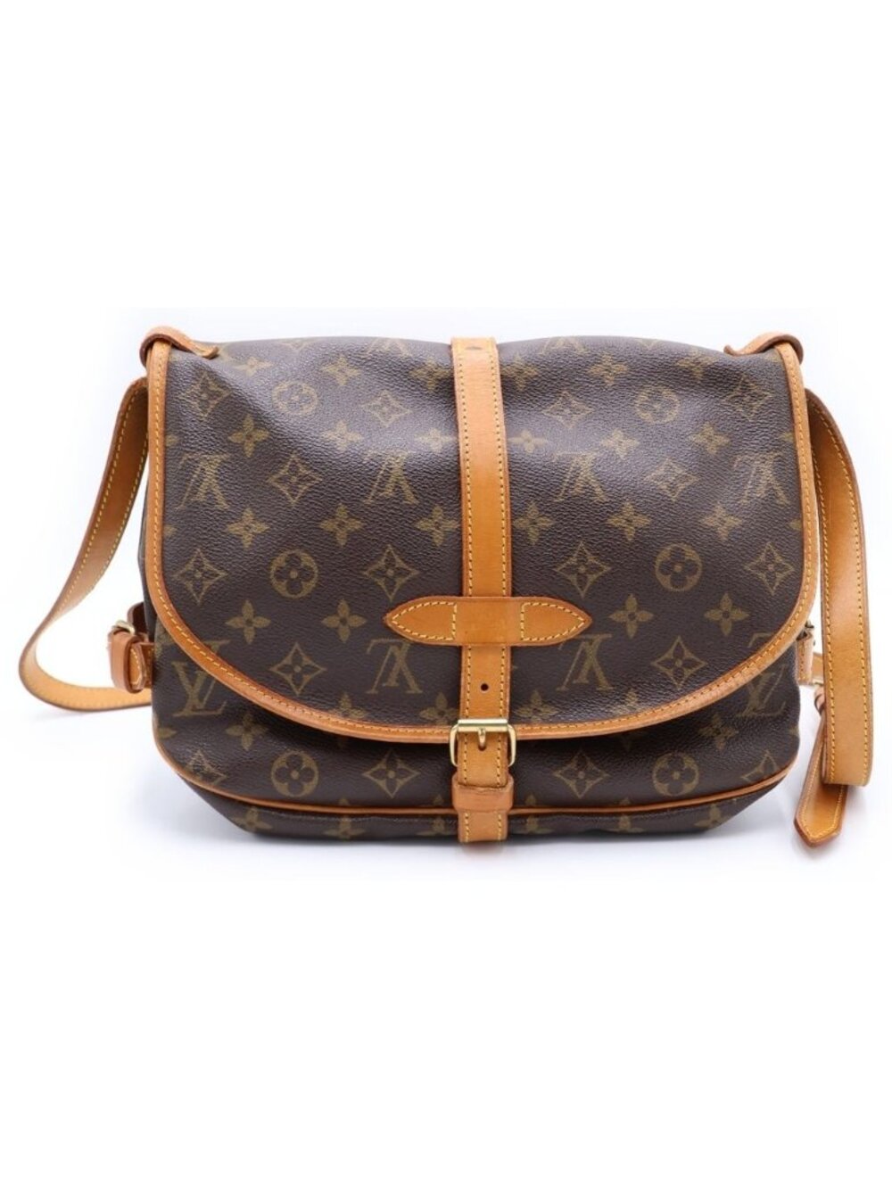 Louis Vuitton Monogram Saumur 30 Shoulder Bag Brown Leather